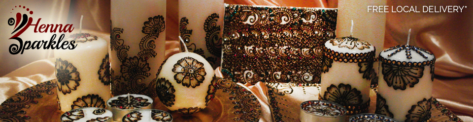 Henna Sparkles : Henna Sparkles takes the art of henna which has been practised for over 5000 years and transforms this ancient tradition to exquisitely hand designed candles and home decor. 